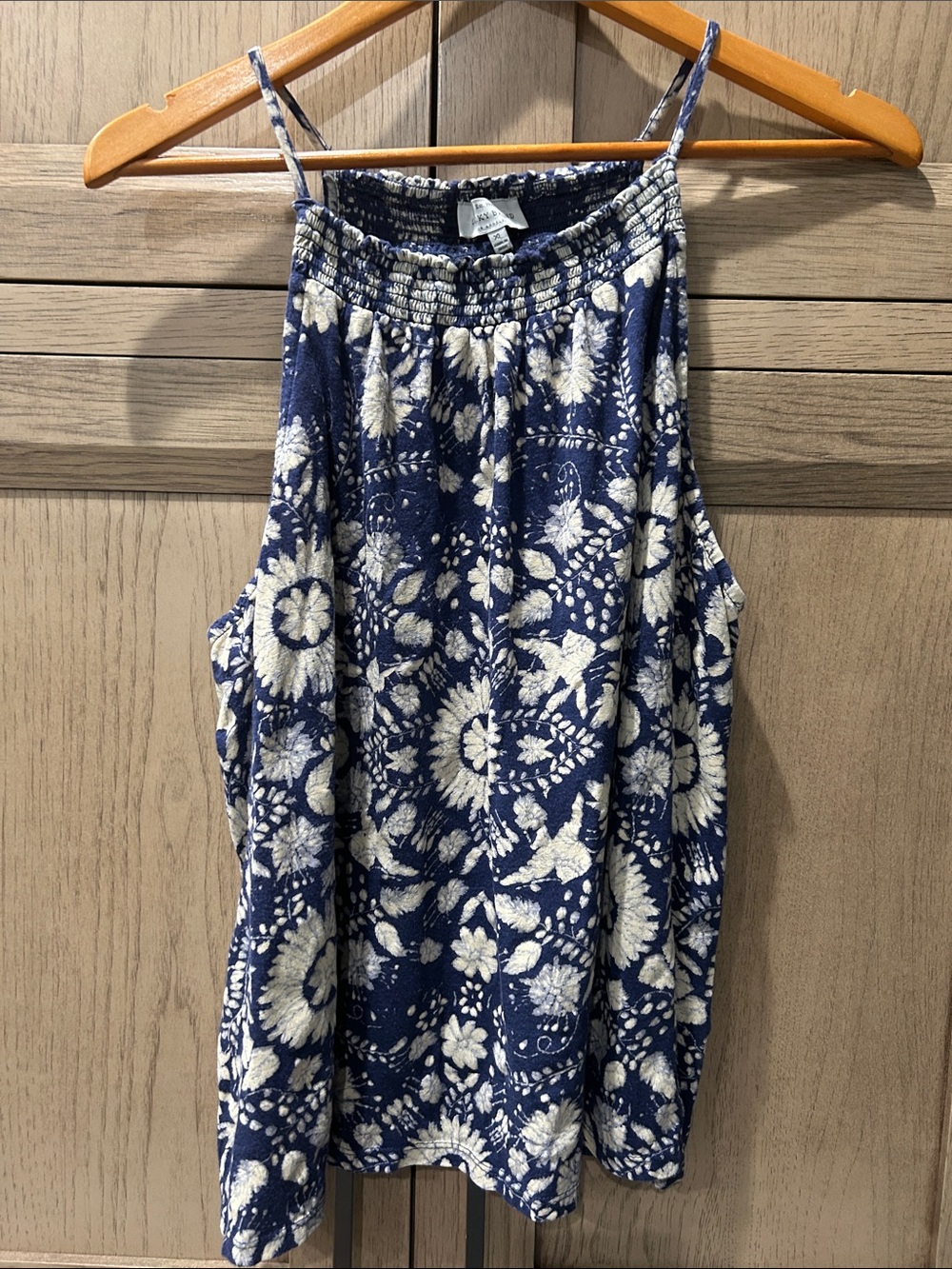 Lucky Brand Navy & Beige Floral Top